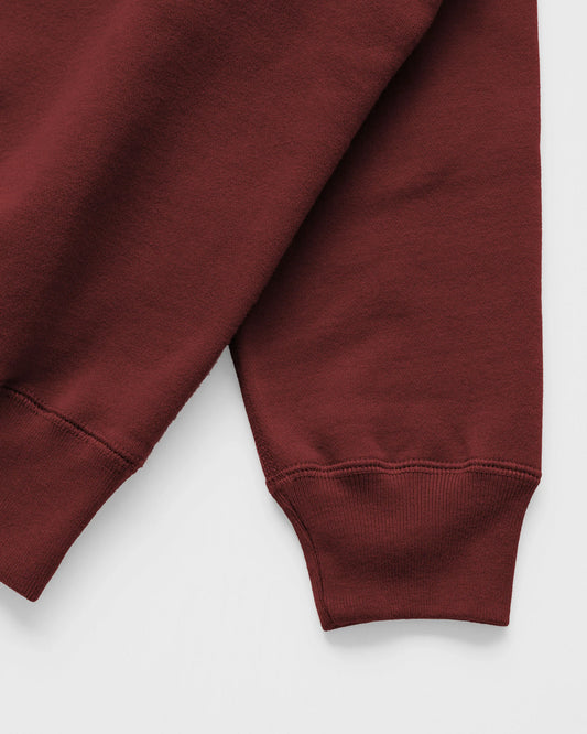 Logo Half Zip Fleece Sweatshirt - Burgundy