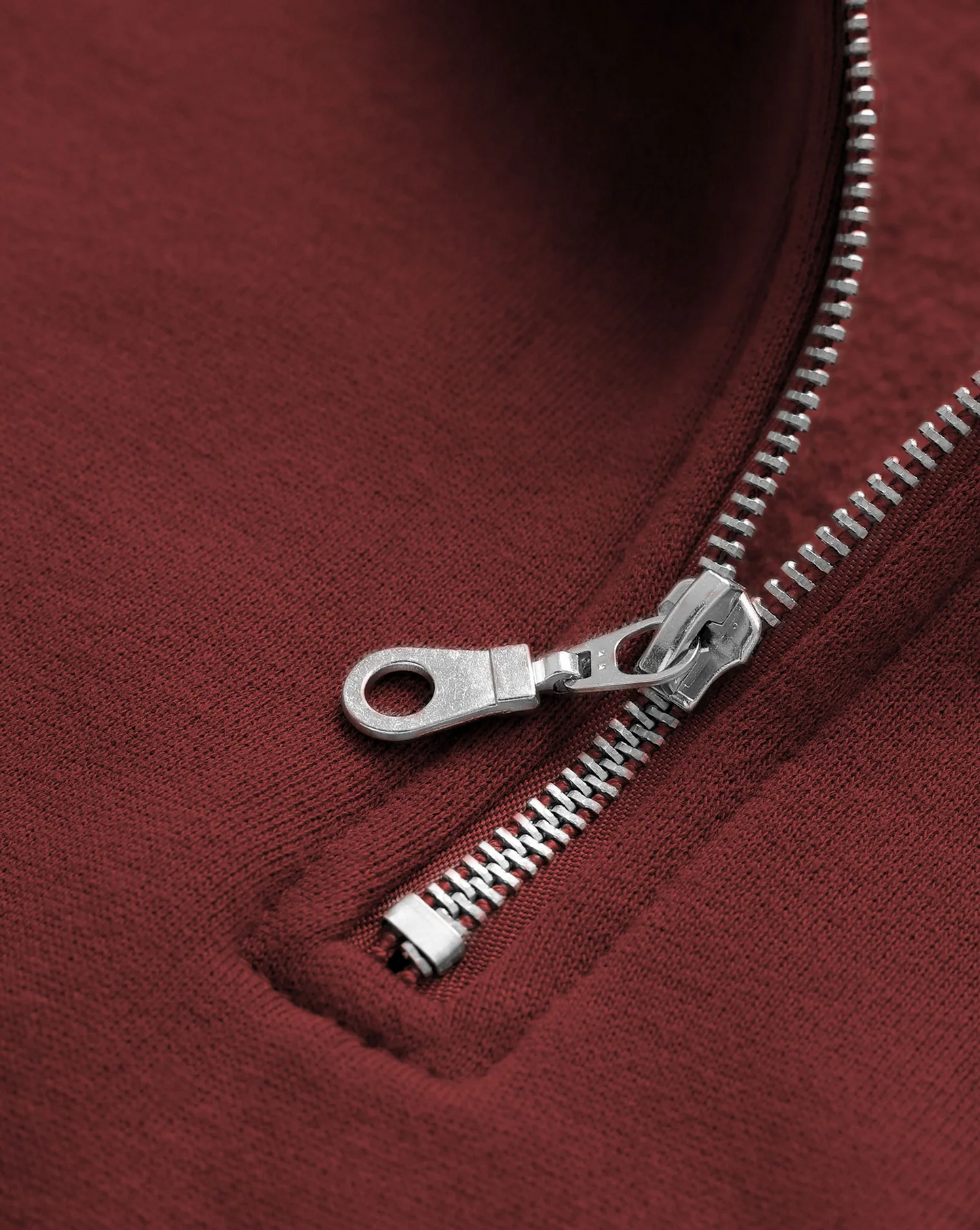 Logo Half Zip Fleece Sweatshirt - Burgundy